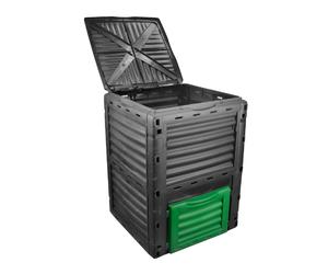 KCT 300L Garden Compost Bin Waste Recycling Outdoor Composter Food Waste Composting Eco Friendly Large Plastic Container Organic Converter with Lid
