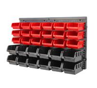 Kct 32 Pcs Wall Mounted Tool Storage Bins Plastic Pegboard Organiser Rack Box For Garage, Diy, Nuts, Bolts, Screws, Shed, Workshop