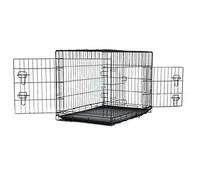 KCT 36" Large Dog Crate with Removeable Plastic Tray Metal Puppy Pet Cage- Folding Training Pet Pen with 2 Doors