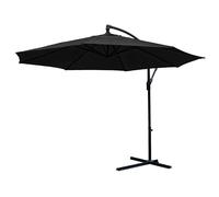 KCT 3M Large Black Garden Parasol with Adjustable Crank