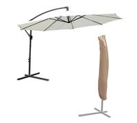 KCT 3m Large Cream Garden Cantilever Parasol with Protective Cover