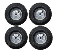 KCT 4 Pack Replacement 10 Inch Pneumatic Wheel Spare Tyre 4.10/3.50-4 Trailer Sack Barrow Truck Trolley Cart Sackbarrow Air Filled Heavy Duty Tire