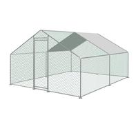 KCT 4x3m Walk In Chicken Run Large Metal Coop Outdoor Enclosure Pen