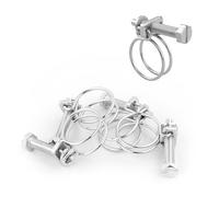 KCT 5 Pack - 15-18mm Double Wire Hose Pipe Clamps Universal Adjustable Metal Clips for Fuel/Air Line/Tube/Plumbing/Hosepipe