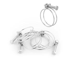 KCT 5 Pack - 41-45mm Double Wire Hose Pipe Clamps Universal Adjustable Metal Clips for Fuel/Air Line/Tube/Plumbing/Hosepipe
