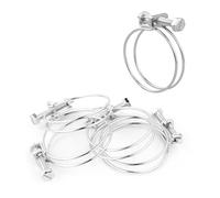 KCT 5 Pack - 55-60mm Double Wire Hose Pipe Clamps Universal Adjustable Metal Clips for Fuel/Air Line/Tube/Plumbing/Hosepipe