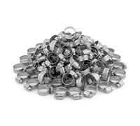 KCT 50 Pack - 20mm-32mm Hose Pipe Clamps Adjustable 304 Stainless Steel Metal Clips for Flexible Tube Worm Drive