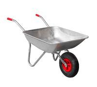 KCT 65L Garden Galvanised Steel Wheelbarrow with Pneumatic Tyre
