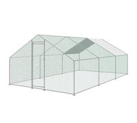 KCT 6x3m Walk In Chicken Run Large Metal Coop Outdoor Enclosure Pen
