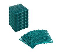 KCT 7 Pack - Green Garden Non Slip Interlocking Path Tiles - 35 Pieces Total Weatherproof Decking Boards