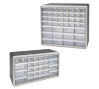 KCT 74 Multi Drawer Storage Organiser Cabinet Plastic Drawers Wall Unit | Wall Mountable Garage Workshop Shed Plastic Rack Store Boxes for Screws, Bolts, Tools, Crafts, Small Parts or Stationary