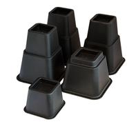 KCT 8Pc Black Stackable Adjustable Bed And Furniture Risers