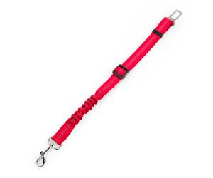 KCT Adjustable Dog Seat Belt Clip Reflective Car Safety Lead Universal Fit- Red