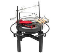 Kct Bbq Grill With Rotisserie Fire Pit With Tool Set