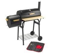 Kct Bbq Smoker With Tool Set Kit Charcoal Barbecue Grill Outdoor Garden Barbeque For Food Meat Fish Large Barrel Set Utensils