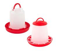 KCT Chicken Feeder & Drinker Set 1kg/1L Poultry Trough Feeding Bowl Waterer | Durable Lightweight Plastic Feed Dispenser Quail Chicks