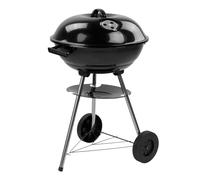 KCT Compact Kettle BBQ, Round Portable Barbecue with Lid & Wheels For Outdoor Cooking