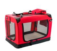 Kct Dog Cat Cage Travel Crate Fabric Pet Carrier Transport Bag - Large Red