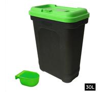 Kct Dry Pet Food Storage Container With Integrated Scoop 30L Litre / 15Kg - Green Pet Feed Container