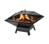Kct Fire Pit Square Contemporary Firepit Fireplace Garden Patio Outdoor Small Steel Portable Camping Heater Wood Burner Brazier