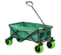 KCT Folding Garden Trailer with Inner Liner - Pull Along Collapsible Wagon Cart for Camping, Festivals, Beach, Fishing