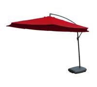 Kct Garden Parasol 3M Large Burgundy Cantilever With Base