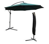 Kct Garden Parasol 3M Large Green Cantilever With Protective Cover