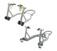 KCT Heavy Duty Front Wheel Jack & Rear Adjustable Motorcycle Paddock Stand With Dolly