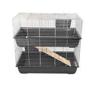 Kct Indoor Cage Rabbit Small 100Cm Twin Level 2 Tier Dark Gray Bunny Run Animal Pet House