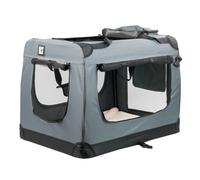 KCT Large Grey Fabric Pet Carrier Crate Travel Transport Bag for Cats and Dogs