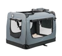 KCT Large Grey Fabric Pet Carrier Travel Transport Bag for Cats and Dogs