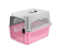 KCT Large Pink Plastic Cat Carrier Cage Crate for Pet/Dog/Kitten/Puppy