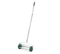 Kct Lawn Aerator Roller Rolling Garden Manual Tool Rotary Scarifier With Metal Spikes For Grass, Soil