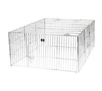 Kct Medium Enclosed Roof Folding Metal Pet Playpen Run For Dogs, Cats, Rabbits, Chickens And More