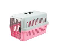 KCT Medium Pink Plastic Cat Carrier Cage Crate for Pet/Dog/Kitten/Puppy | Portable Carrier Travel Box with Handle