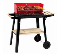 Kct Open Top Trolley Bbq Grill Outdoor Garden Charcoal Barbecue Portable Barbeque Small Stove For Patio Camping Party With Wheels