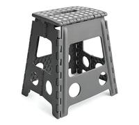 Kct Portable Folding Step Lightweight Multi Purpose Home Stool Plastic Seat Grey