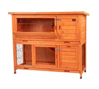 Kct Rabbit Hutch Cage Large 2 Tier Wooden With Enclosed Run And Slide Out Cleaning Tray