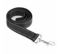 KCT Reflective Dog Lead 1.2m 4ft Black Nylon Strong Leash with Reflecting Stitching