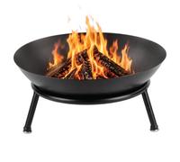 Kct Round Garden Fire Pit Bowl Outdoor Log Wood Burner Steel Patio 47Cm 18.5" Brazier Camping Burning Small Fireplace Heater