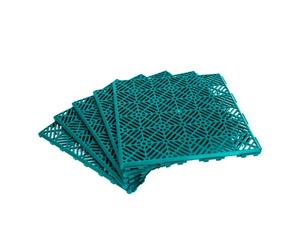 KCT Single Pack - Green Garden Non Slip Interlocking Path Tiles - 5 Pieces Total Weatherproof Decking Boards