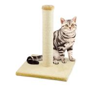 KCT Small Cat Scratching Post Beige Natural Sisal Scratch Pole Tree | For Indoor Kitten with Natural, Durable Sisal Scratcher Tree
