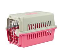KCT Small Pink Plastic Cat Carrier Portable Cage Crate for Pet/Dog/Kitten/Puppy Carrier Travel Box