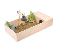 Kct Tortoise Table Large Wooden Reptile Vivarium Cage Hide With Open Run And Lamp Arm