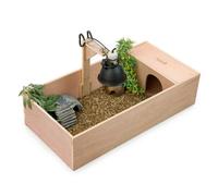 Kct Tortoise Table Medium Wooden Reptile Vivarium Cage Hide With Open Run And Lamp Arm