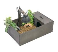 Kct Tortoise Table Small Black Reptile Vivarium Cage Hide With Open Run And Lamp Arm
