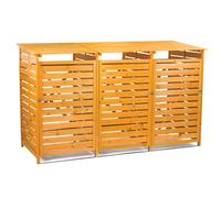 Kct Triple Wheelie Bin Storage (3 X 240L) Wooden Store Shed For Recycling Rubbish Dustbin Outdoor Garden Hideaway Tidy Box Unit