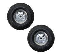 KCT Twin Pack 10" Replacement 4.10 /3.50 - 4 Wheel for Garden Carts and Sack Barrows