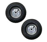 Kct Twin Pack Pneumatic 10" Replacement 4.10 /3.50 - 4 Wheel For Garden Carts And Sack Barrows