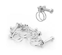 Kct Universal Adjustable Double Wire Hose Clips 13-16mm Metal Screw Clamps For Fuel/plumbing Pipe - Pack Of 5